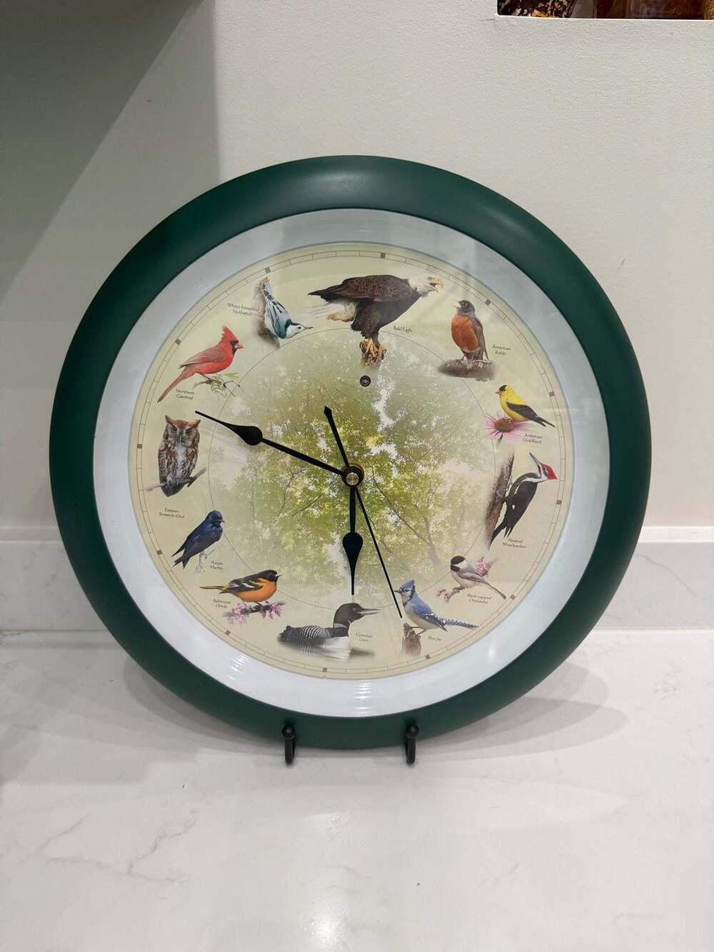 Singing Bird Clock 13” Wall Hanging w/ 12 Hourly Songs & Light Sensor Mute